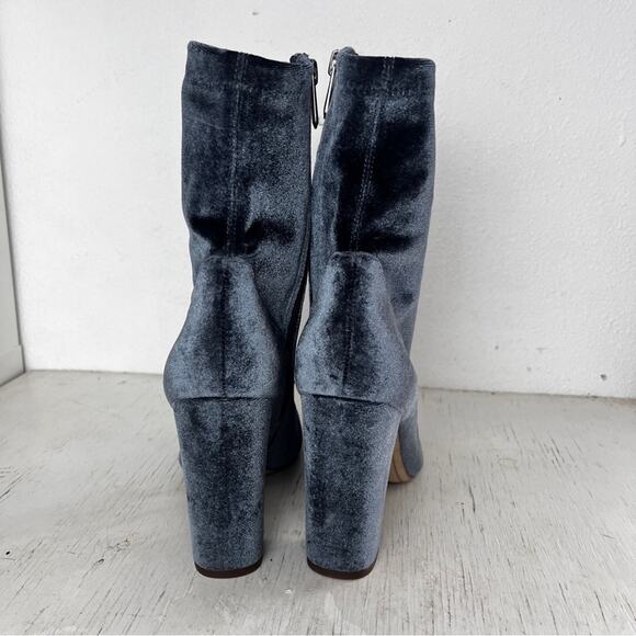Sam Edelman Calexa Blue Velvet Heeled Sock Boots size 8.5 - Picture 9 of 12